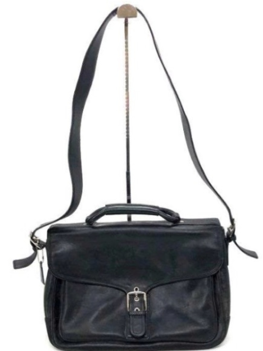 Coach Black Leather Briefcase Messenger with Top Handle